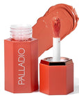 Palladio Liquid Blush for Cheeks & Lips 2-in-1 Makeup Face Blush, Weightless Cream Formula, Smudge Proof Long-Wearing Pigmented Blush, Natural Look Makeup Face Blushes, Dewy Finish, Sunny Coral