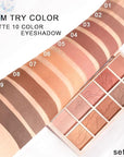 evpct 10 Colors Matte Nude Eye Shadow Palette Makeup for Older Women, Nude Brown Pink Cocoa Taupe Mauve Neutral Matte Cream Smokey Mini Eyeshadow Palette for Blue Green Eyes, Contour Makeup Palettes 6