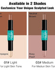 Contour Stick, 2Pcs Dual-Ended Highlighter Makeup Pen & + 03#)