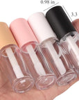 Qeuly 4 Pack Lip Gloss Tubes, 6ml Empty Lip Gloss Tubes with Wand, Clear Plastic Lip Gloss Containers for Skin Care Oil DIY Makeup Lipgloss Making Kit (D25xH86mm)