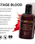 Mehron Makeup Stage Blood | Realistic For Halloween | Washable Fake Blood for Special FX, Stage & Screen, Halloween, & Cosplay (4.5) (Dark Venous)