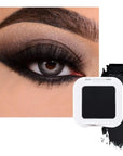 evpct Matte Deep Black Single Eye Shadow Palette Makeup for Older Women, Dark Black Cream Eye shadow Palette Single for Older Women Matte, High Pigment Waterproof Monochrome Eyeshadow, sombra de ojos