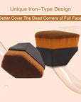Foundation Brush, Daubigny Iron Type Makeup Brush for Face Blush Liquid Powder Foundation Brush for Blending Liquid, Cream or Flawless Powder Cosmetics with Protective Case (Black)