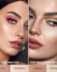 Kaely 2Pcs Cream Bronzer Highlighter Stick,Face Shaping Contouring Shades Makeup,01+02