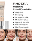 PHOERA Hydrating Essence Foundation,Waterproof and Light Long Lasting (N02 Nude)
