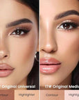 Kaely 2Pcs Cream Bronzer Highlighter Stick,Face Shaping Contouring Shades Makeup,16+17