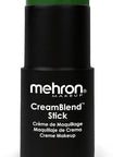 Mehron Makeup CreamBlend Stick | Face Paint, Body Paint, & Foundation Cream Makeup | Perfect for Halloween .75 oz (21 g) (Green)