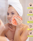 HOMEXCEL Makeup Remover Cloth 12 Pack, Reusable Makeup Remover Pads, Washable Ultra Soft Facial Cleansing Cloths For All Skin Types, 5 X 5 In, Pink