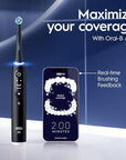 Oral-B iO Series 6 Rechargeable Electric Toothbrush with Visible Pressure Sensor to Protect Gums, 2 Minute Timer, 5 Cleaning Settings, 1 Replacement Toothbrush Head, and Travel Case, Grey Opal