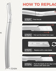 ZOMCHI Eyebrow Razor, Face Razors for Women&Men, Eyebrow Trimmer Shaper with Precision Cover,Facial Shaver with 6 Blades (Silver)