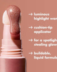e.l.f. Halo Glow Highlight Beauty Wand, Liquid Highlighter Cruelty-free,Champagne Campaign