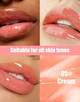 Summer Hydrating Lip Butter Balms Lip Gloss,Natural Vegan Lip Balm Tinted for Instant Moisture,Shine,Hydration Sheer-Tinted,Soothes & Softens Dry Lips,Bálsamo labial hidratante 05#Cream (0.5 FlOz)