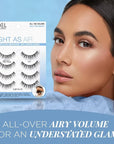 Ardell Light As Air 521 Lashes - Lightweight Natural False Eyelashes, Soft and Comfortable, 4 Pairs
