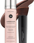 Jerome Alexander MagicMinerals AirBrush Foundation – 2 Piece Set with Airbrush Foundation and Kabuki Brush - Spray Makeup with Anti-aging Ingredients for Smooth Radiant Skin - Cognac