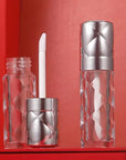 silver Empty lip gloss tubes with wand prismatic Lipgloss tube containers for lip oil packing