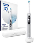 Oral-B iO Series 6 Rechargeable Electric Toothbrush with Visible Pressure Sensor to Protect Gums, 2 Minute Timer, 5 Cleaning Settings, 1 Replacement Toothbrush Head, and Travel Case, Grey Opal