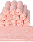 Makeup Remover Cloths for Face, Eye, Lips - Reusable Makeup Remover Pads Soft Microfiber Facial Cleansing Cloths 6 x 12 inch 12 Pack (Coral)