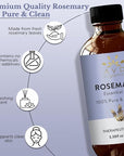 Rosemary Oil for Hair Growth | 100% Pure and Natural Rosemary Essential Oil | for Lotion Diffuser Skin & Hair | 3.38 fl. Oz