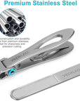 Nail Clippers for Men – Vepkuso Toenail Clippers for Thick Toenails for Seniors Wide Jaw Large Professional Fingernail Clippers Cutter Set for Tough Nails, Women, Adult,Gift Idea