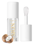 Big Brush Head Hydrating Lip Glow Oil Plumping Lip Tint, Transparent Lip Care Lip Gloss Tinted Lip Balm, Moisturizing Non-sticky Shiny Texture Lip Oil - Coconut (Clear)