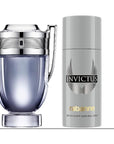 Paco Rabanne Invictus 3-Piece Gift Set for Men, (3.4 Oz Eau De Toilette Spray + 5.0 Oz Deodorant spray + 0.33 Oz Travel Spray)