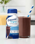 Ensure Original Dark Chocolate Nutrition Shake | Meal Replacement Shake | 24 Pack, Plastic Bottle, Liquid