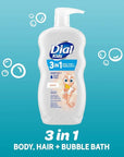 Dial Kids 3-in-1 Body + Hair + Bubble Bath, Peach, 24 fl oz (Pack of 4)