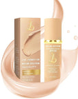 Biology 4-in-1 Foundation Hydrating Medium Spectrum Full Coverage Lotion Foundation, Protecting from Sun with SPF 50+, 4 1 Concealer Waterproof Longwear (Medium, M)