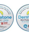 Dermatone Skin Protection Balm w/Zinc SPF 30 | 2-Pack Barrier Cream | Moisturizing | Heals & Repairs Dry Skin | Advanved therapy Lips and Face Repair, 0.5 oz tin