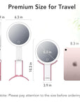 LitBear Travel Makeup Mirror with Lights, Rechargeable Double-Sided 10X/1X Magnifying Mirror, Portable Lighted Beauty Mirror, 3 Color Lighting, Dimmable Touch Screen, Tabletop Handhold Hanging (White)