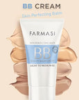 FARMASi Make Up BB Cream Beauty Balm, Full-Coverage Foundation, Concealer, Moisturizer BB Cream for All Skin Types, 1.7 fl. oz. / 50 ml (Light to medium)