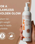 Tan Overnight Sunless Tanning Lotion 8 oz - Self Tanner, Self Tanning Lotion, Face Tanner - Natural, Long Lasting, Instant Dark Bronzer, Gradual Tan for Sun-Kissed Glow