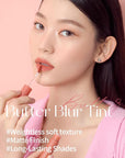 HOLIKA HOLIKA Butter Blur Lip Tint (08 LYCHEE) - Korean Matte Lip Tint, Lightweight High-Pigmented Lips, Velvety Silky Smooth K-Beauty Lip Makeup, Long Wearing Formula