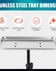 POARMEEY Salon Tray on Wheels Salon Rolling Cart with Professional Stainless Steel Tray Tattoo Stand with Adjustable Height Angle