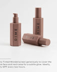 DIME Beauty Tinted Glow Wonderscreen SPF 30, Mineral Sunscreen for Face with 19% Zinc Oxide, Tinted Moisturizer with SPF, 50 g (Shade 03)
