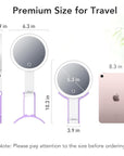 LitBear Travel Makeup Mirror with Light, Rechargeable Double-Sided 10X/1X Magnifying Mirror, Portable Lighted Beauty Mirror, 3 Color Lighting, Dimmable Touch Screen, Tabletop Handhold Hanging (Purple)