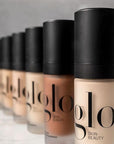 Glo Skin Beauty Luminous Liquid Mineral Foundation Makeup with SPF 18 (Linen) - Improves Uneven Skin Tone, Smooths & Corrects Imperfections, Sheer to Medium Coverage, Dewy Finish