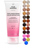 Four Reasons Color Mask - Rose Pink - (27 Colors) Toning Treatment, Color Depositing Conditioner, Tone & Enhance Color-Treated Hair - Semi Permanent Hair Dye, Vegan and Cruelty-Free, 6.76 fl oz