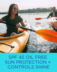 Coppertone Oil Free + Shine Control Sunscreen Face Lotion SPF 45, Lightweight Sunscreen for All Skin Tones, Won't Clog Pores, Fragrance Free, 2.5 Fl Oz Tube