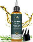 Pure Rosemary Oil for Hair Growth (4.05 fl oz) Infused with Biotin Jojoba & castor Oil | Hair strengthening Treatment | Nourishing & Volumizing– Strengthening, | Non-GMO verified