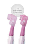 Panasonic Women’s Facial Hair Remover and Eyebrow Trimmer with Pivoting Head, Includes 2 Gentle Blades for Brow and Face and 2 Eyebrow Trim Attachments, Battery-Operated – ES2113PC