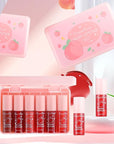 6 Colors Peach Lip Tint Stain Set, Korean Lip
