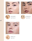 OFIR Skin Satin Medium Coverage Foundation | Buildable, Non-Creasing Finish | Vegan, Cruelty-Free, Paraben-Free Makeup | Blue Light Protection | 1 FL OZ (Sesame - Light Neutral)