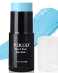MEICOLY Light Blue Face Body Paint Stick(1.06 Oz),Baby Blue Face Paint Sadness,Sweatproof Waterproof Pale Blue Body Paint for Corpse Bride Halloween SFX Avatar Sally Makeup,Eye Black Stick