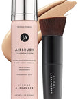 Jerome Alexander MagicMinerals AirBrush Foundation – 2 Piece Set with Airbrush Foundation and Kabuki Brush - Spray Makeup with Anti-aging Ingredients for Smooth Radiant Skin - Bright Light