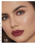 evpct 6Pcs Maroon Red Silky Velvet Matte Liquid Lipstick Lip Gloss Set for Women Long Lasting 24 Hours Color Stay Lipstick labiales matte larga duracion mate 24 horas originales 10#