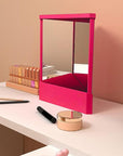 Non-Reversing Mirror, True Image Reflection, Precision True Images Real Reflection, Precision Glass Viewing Angle, Makeup Vanity Non-Magnifying Tabletop Beauty Mirror (Rose Red, Small)
