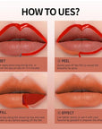 Matte Lip Stain Peel Off Lip Gloss& Lip Liner 2-in-1: One end defines lips with precision liner, the other peels off to reveal long-lasting, waterproof, smudge-proof, transfer-proof matte color.3#