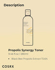 COSRX Full Fit Propolis Synergy Toner, 280ml / 9.46 fl.oz | Instant Moisture Boosting Toner, Propolis 72.6% Honey 10.7% Panthenol, Korean Skin Care