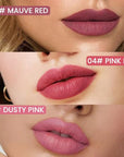 2Pcs Longwear Liquid Lip Liner Stain Marker Pen Set Long Lasting Waterproof, Mauve Dusty Pink Red Matte Permanent 24 Hour Lip Liner and Lipstick Combo, Color Stay Lipliner All Day, Lip Stains peel off